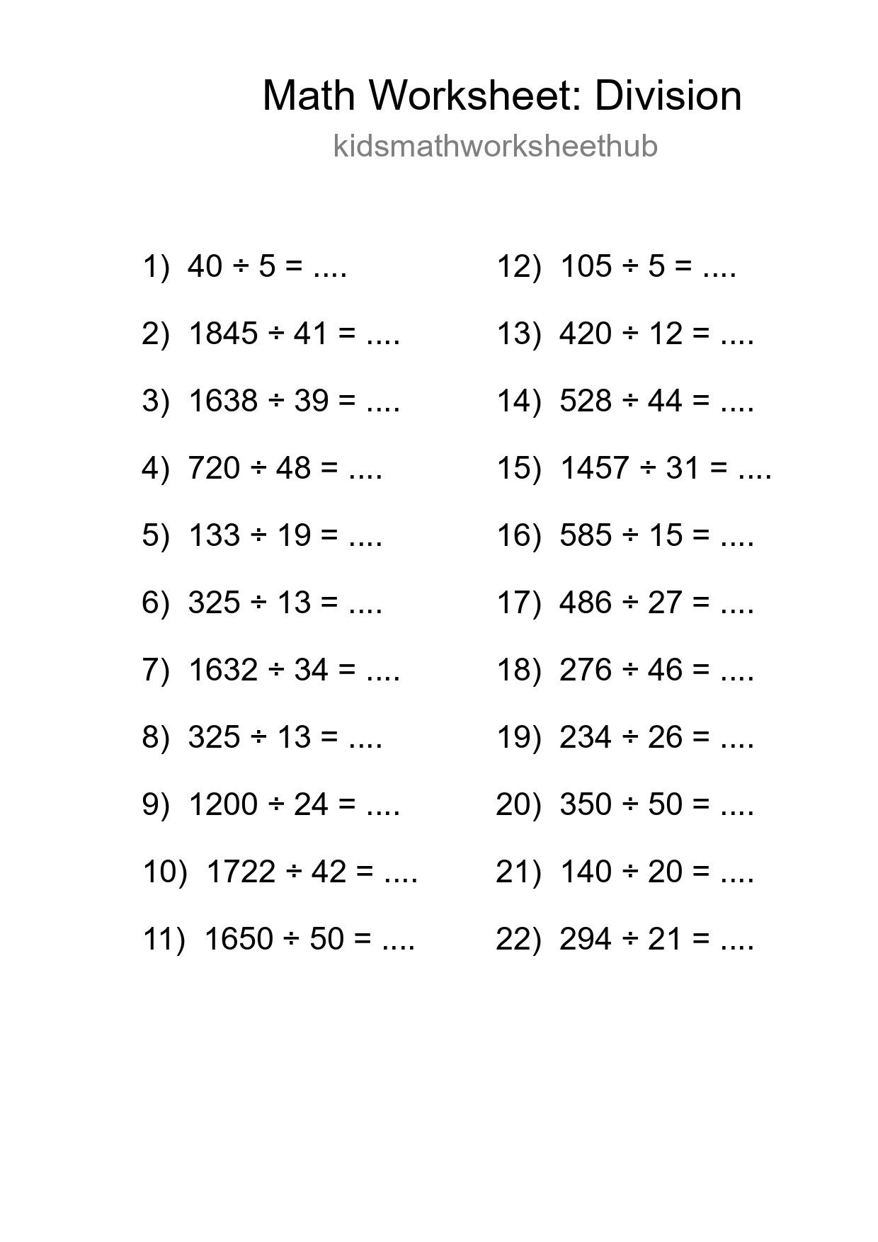 Free 22 Division Math Worksheet For Grade 2 - Part 92