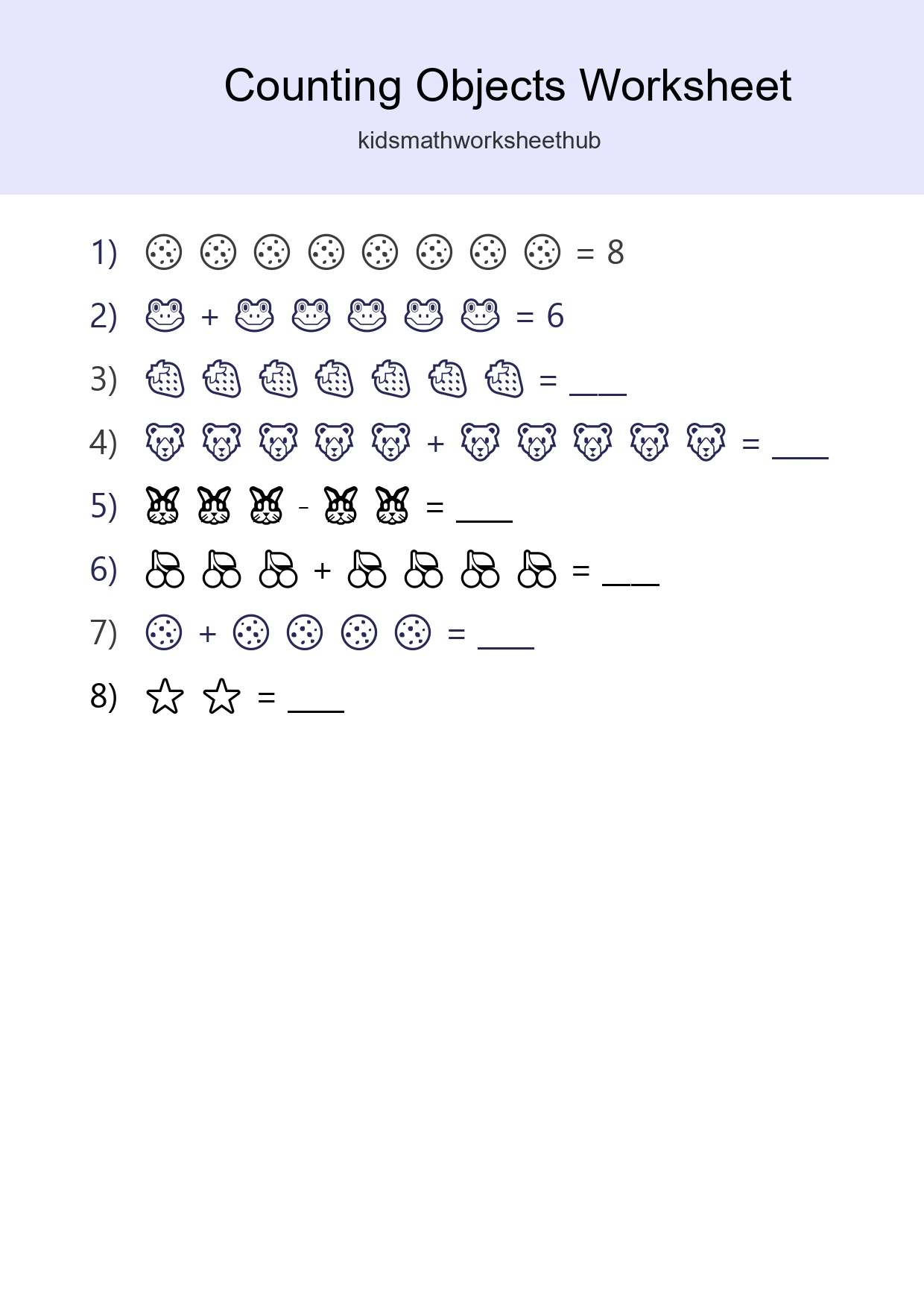 Free Counting Objects Worksheet For Kindergarten - Part 168