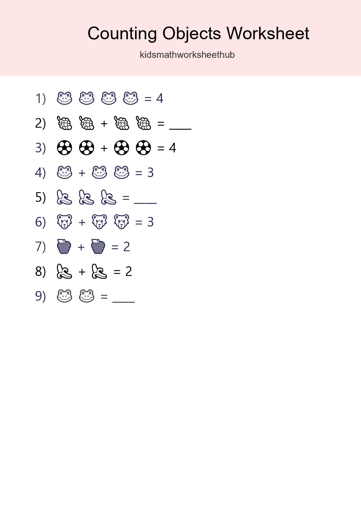 Free Counting Objects Worksheet For Pre-K - Part 146