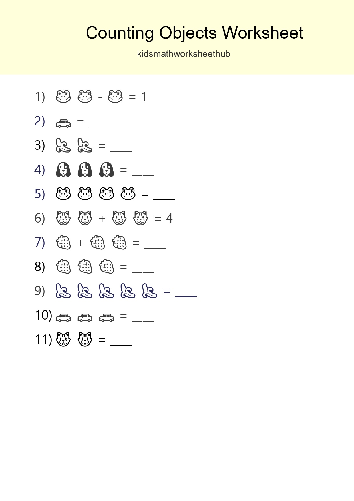 Free Counting Objects Worksheet For Pre-K - Part 47