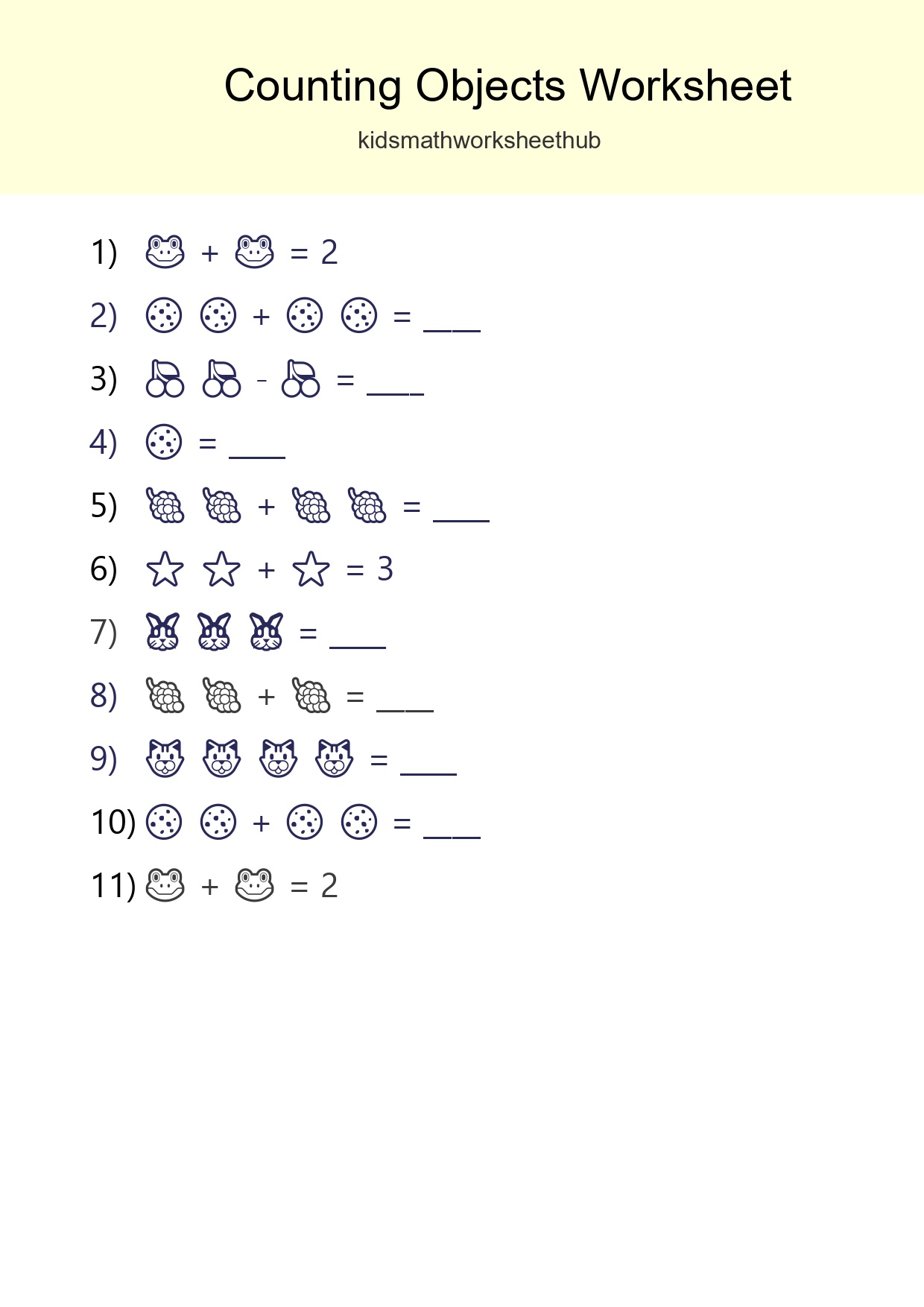Free Counting Objects Worksheet For Pre-K Printable - Part 190