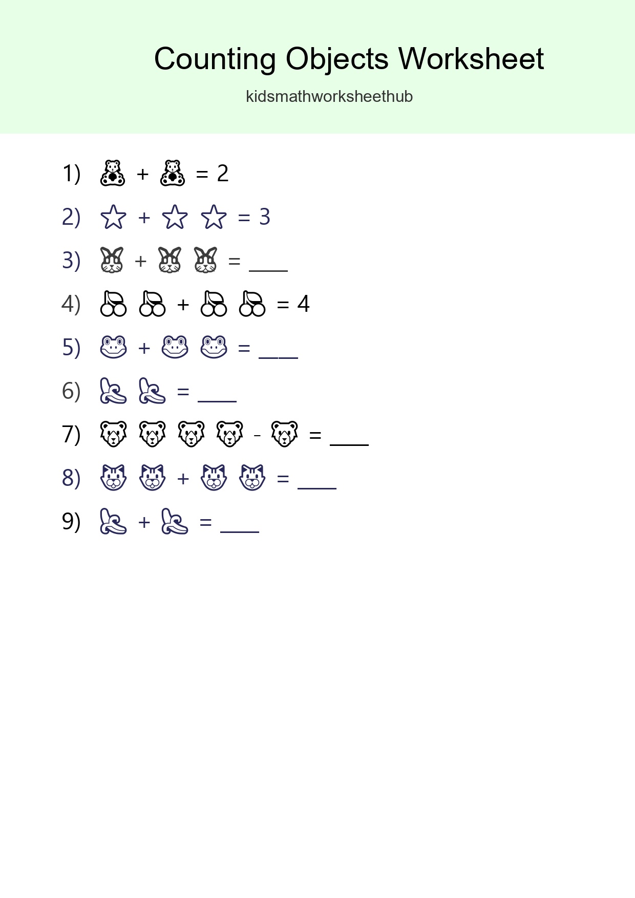 Free Counting Objects Worksheet For Pre-K Printable - Part 25