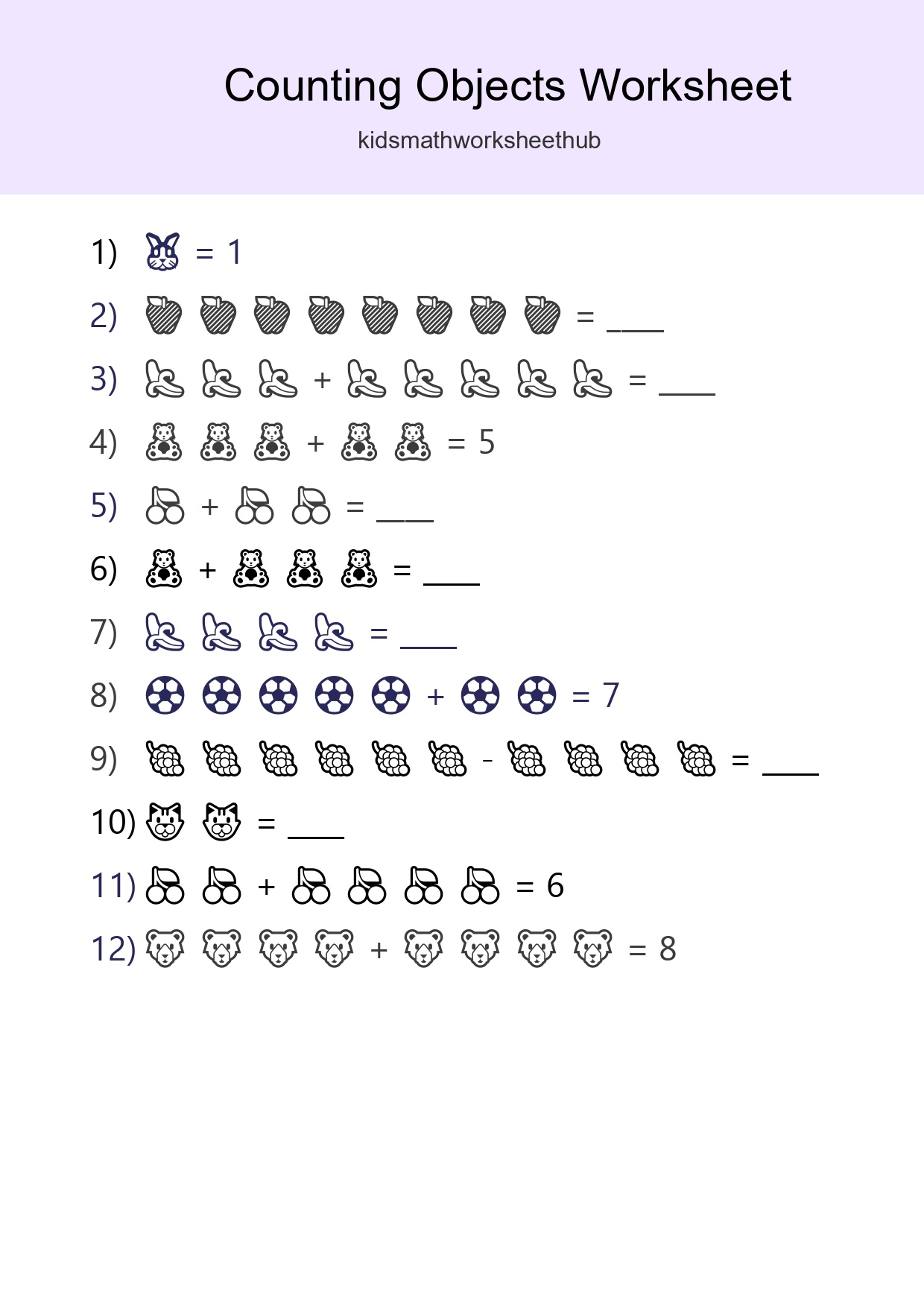 Learn Counting With Pictures Worksheet (Kindergarten) - Part 36