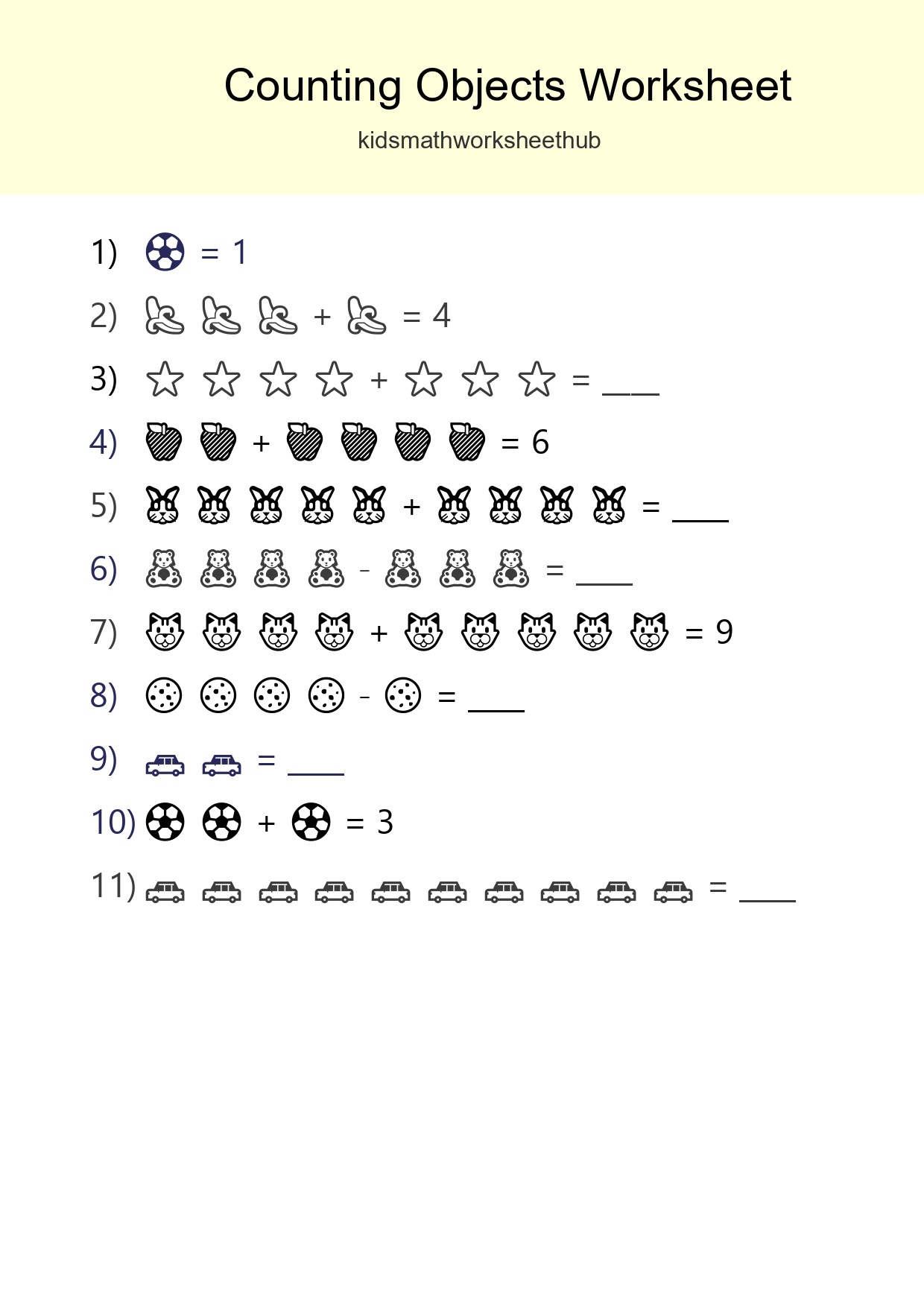 Learn Counting With Pictures Worksheet (Kindergarten) - Part 69