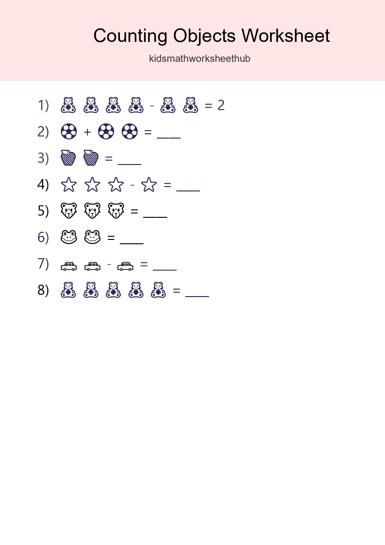 Learn Counting With Pictures Worksheet (Pre-K) - Part 124