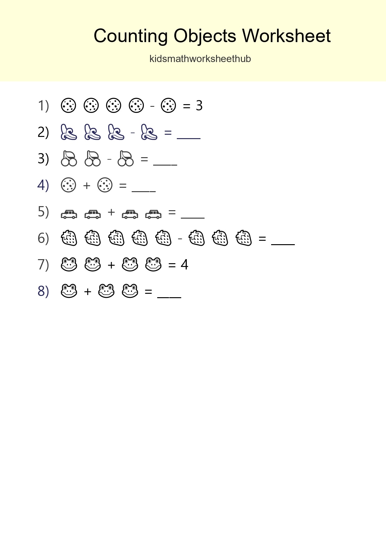 Pre-K Count The Objects Worksheet - Part 223