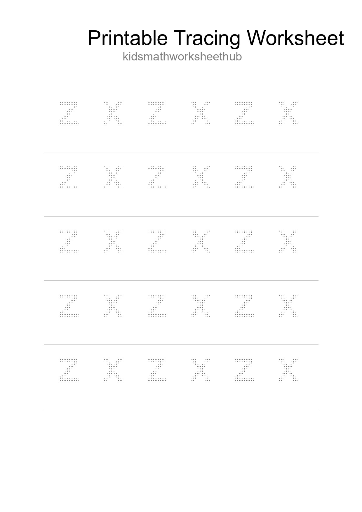 Printable Tracing Worksheet For Kids - Part 131