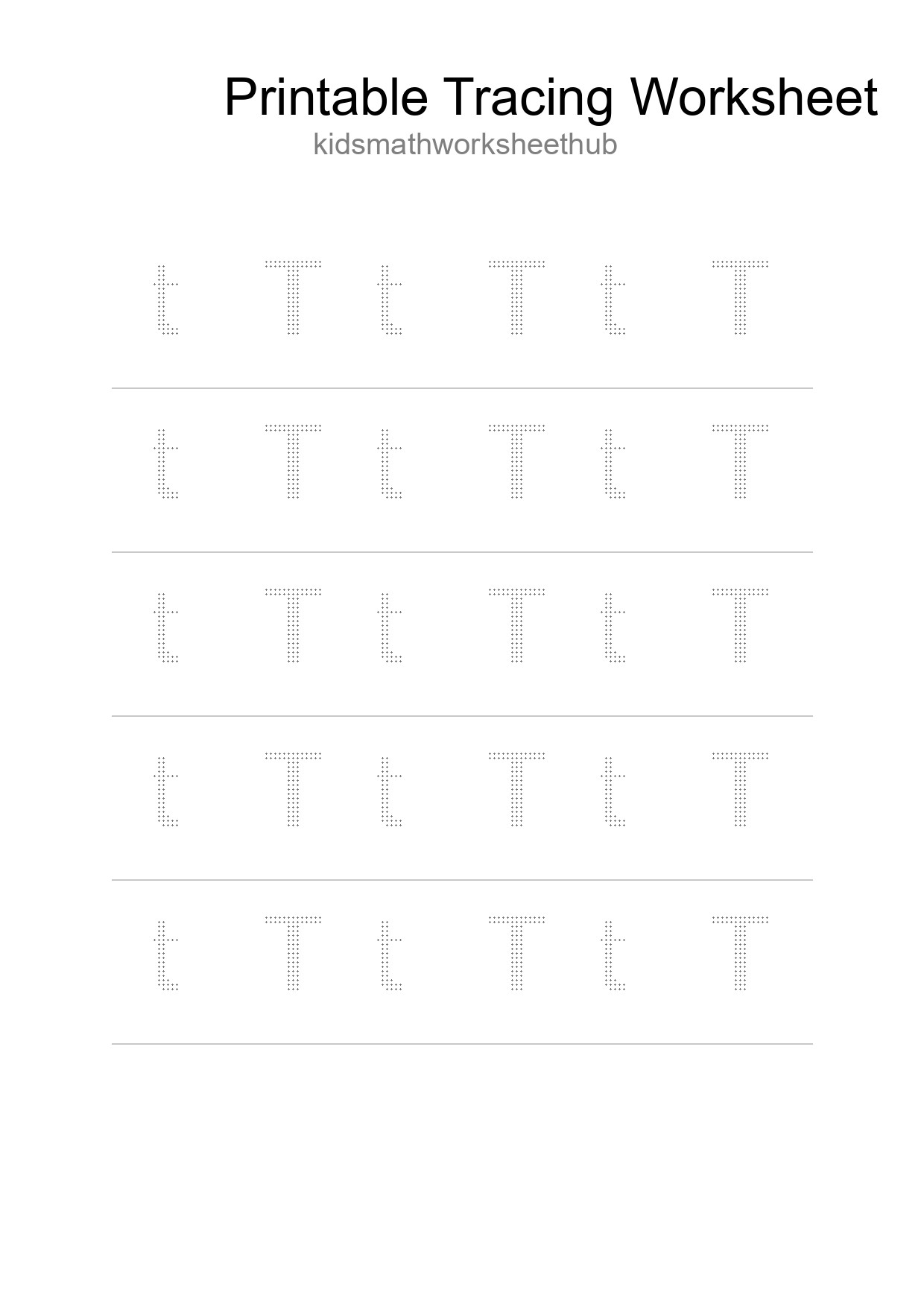 Printable Tracing Worksheet For Kids - Part 142