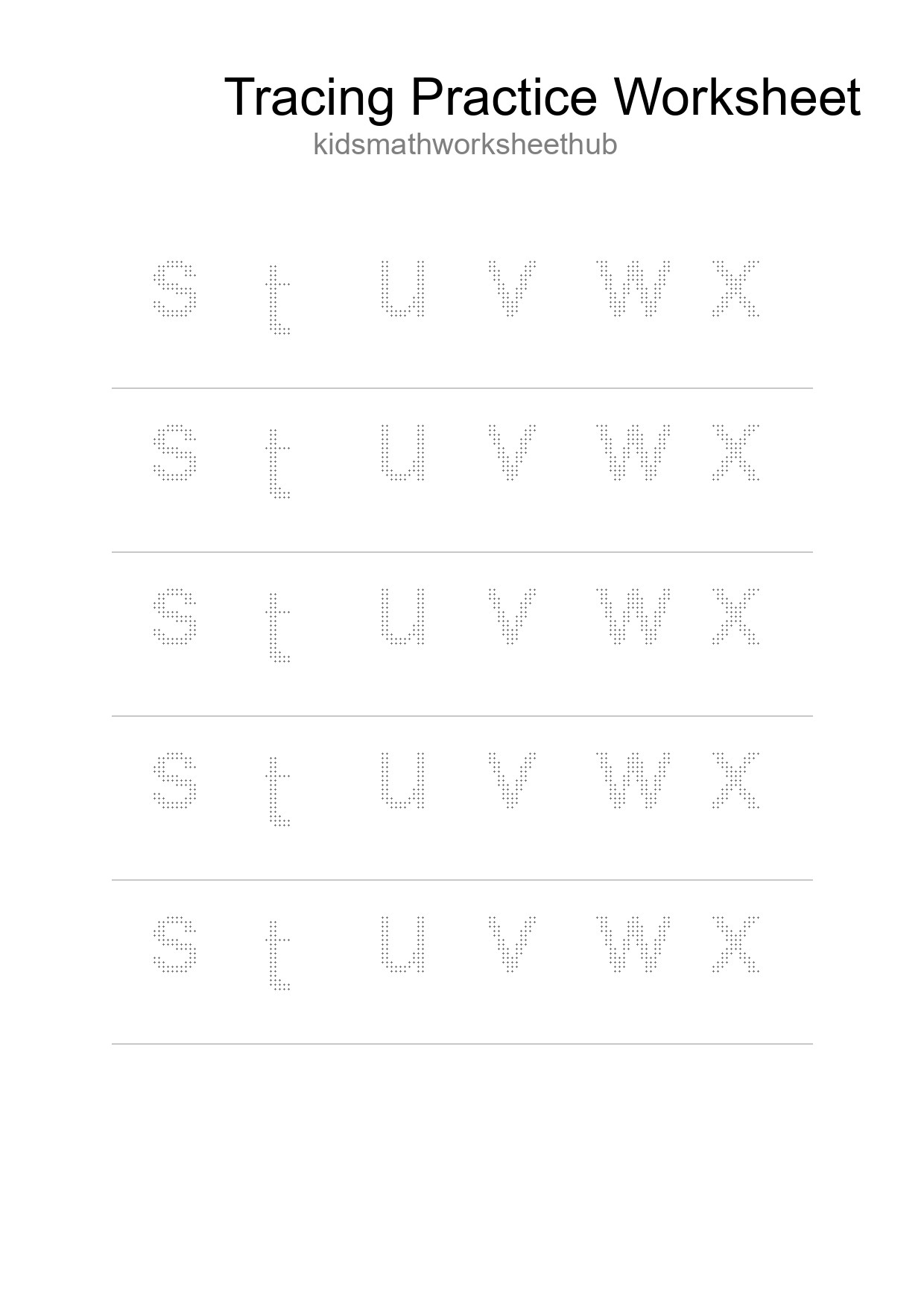 Printable Tracing Worksheet For Kids - Part 153