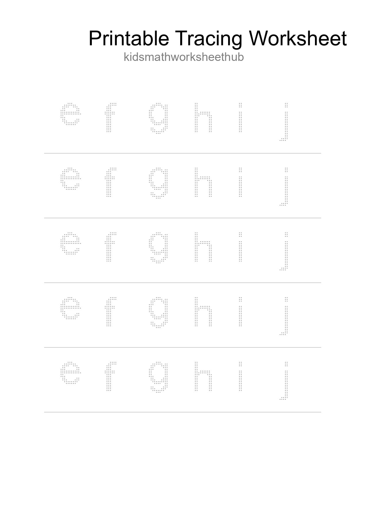 Printable Tracing Worksheet For Kids - Part 175