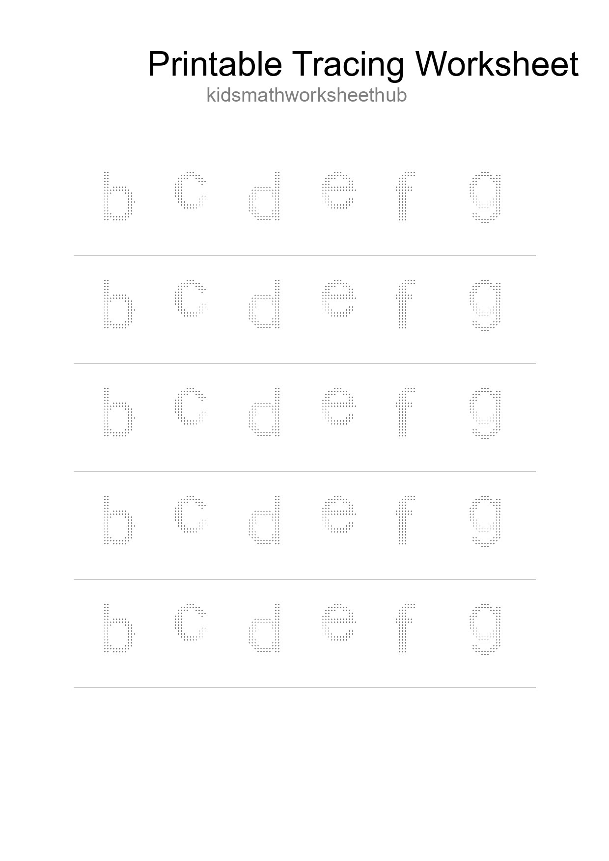 Printable Tracing Worksheet For Kids - Part 263