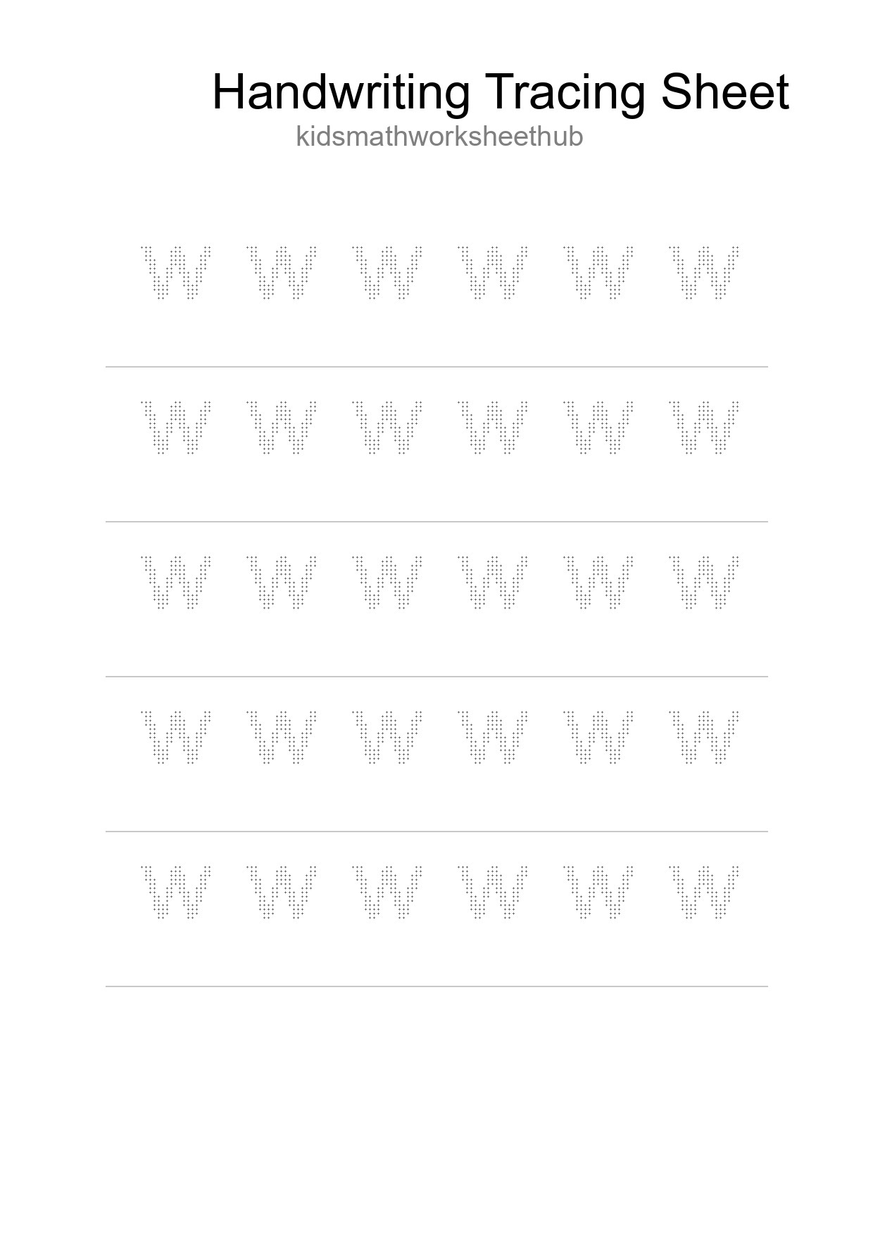 Printable Tracing Worksheet For Kids - Part 43